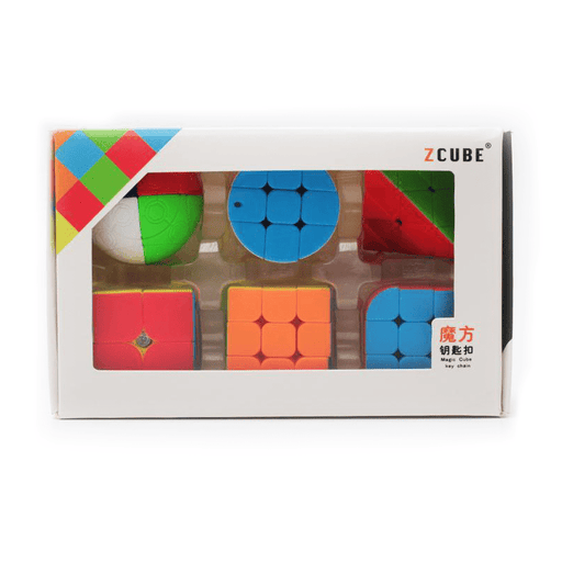 Zcube Mini Keychain Bundle (6 Cubes in 1) Speed Cube Puzzle Set - DailyPuzzles